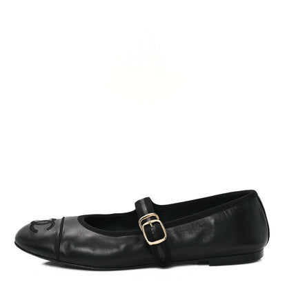 Chanel Lambskin Mary Jane Flats 39.5 Black 1 of 10