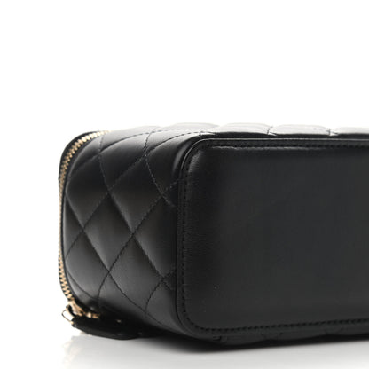 Chanel Lambskin Quilted Small Vanity Case With Chain Black 8 of 10
