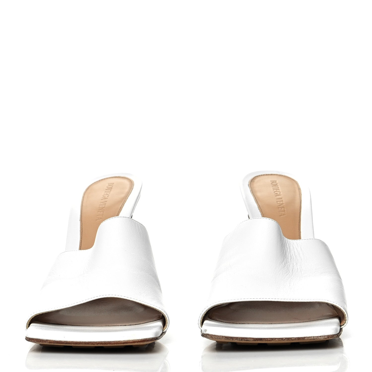 Bottega Veneta Lambskin Stretch Mule Sandals 40 Optic White 2 of 10