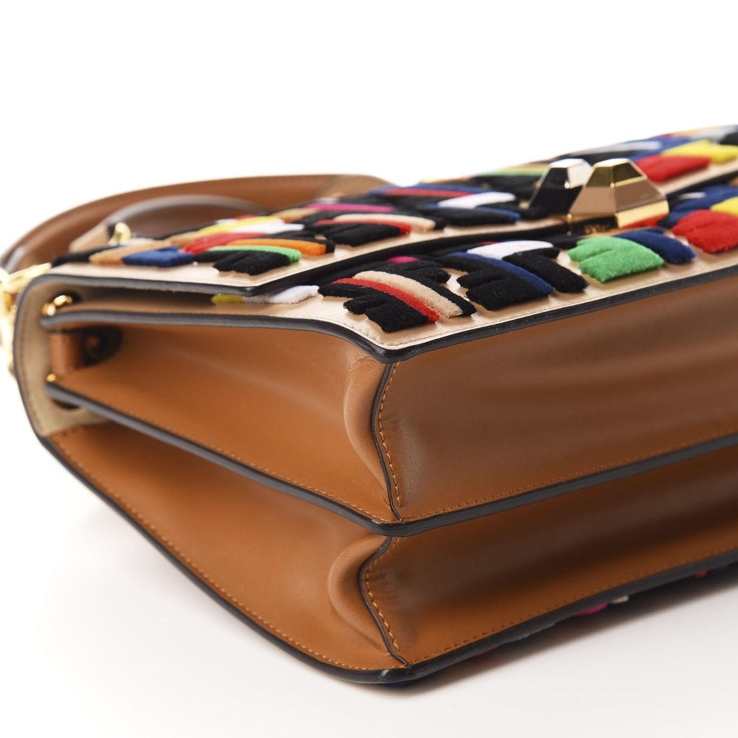 Vitello Liberty Velvet FF Multicolor Kan I Shoulder Bag Multicolor Cuoio