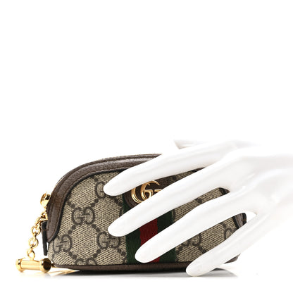 Gucci GG Supreme Monogram Web Ophidia Dome Key Pouch Beige New Acero 2 of 9