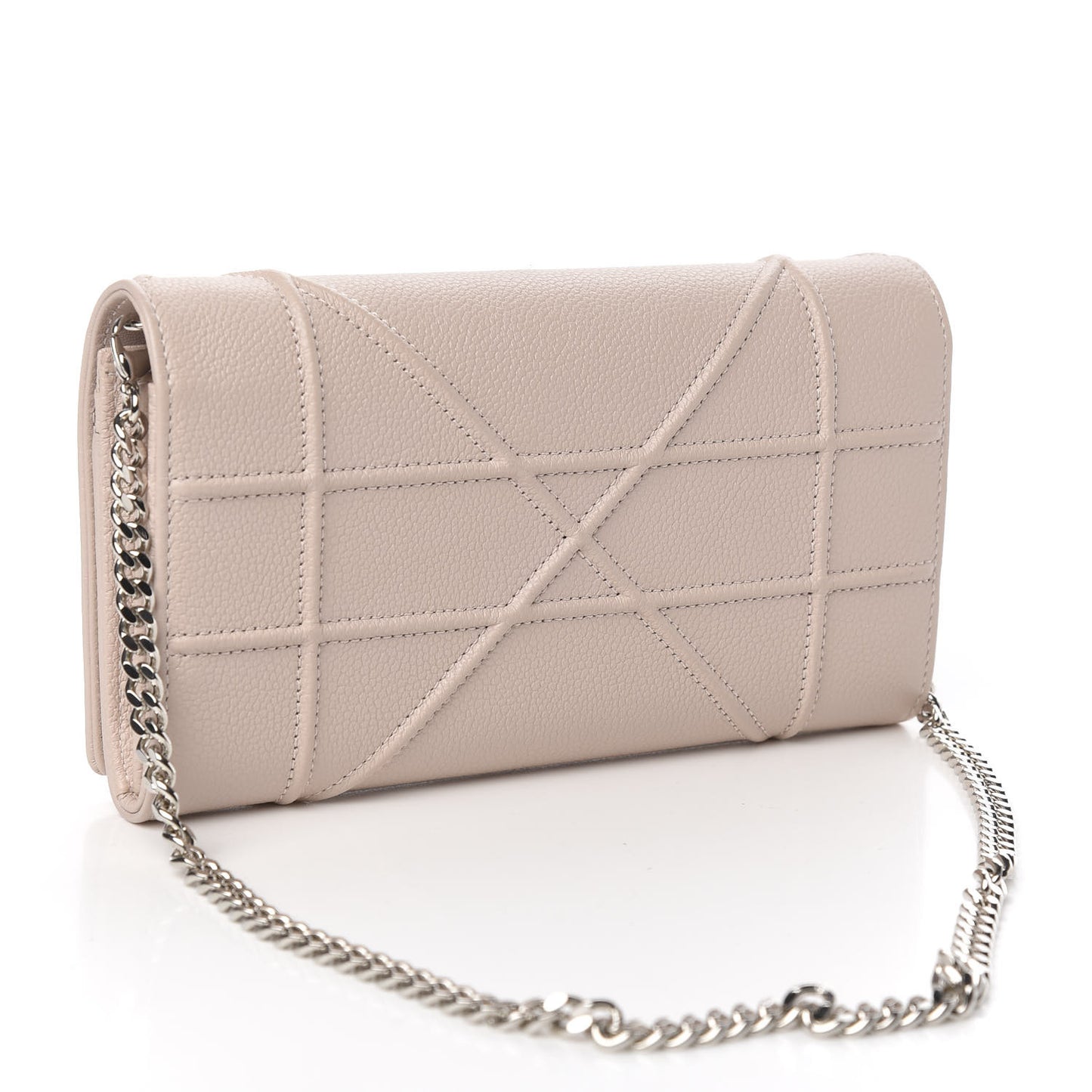 Grained Calfskin Diorama Croisiere Chain Wallet Rose Poudre