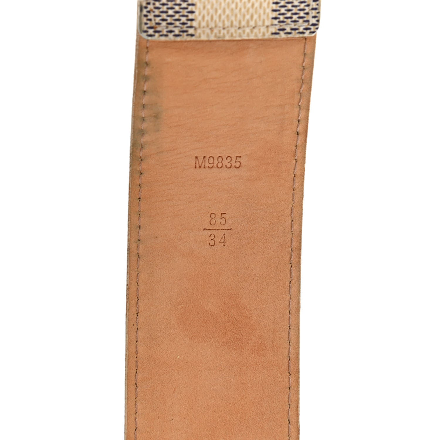 Louis Vuitton Damier Azur 38mm Solo Belt 85 34 3 of 9