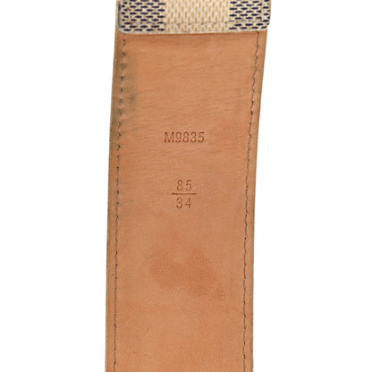 Louis Vuitton Damier Azur 38mm Solo Belt 85 34 3 of 9