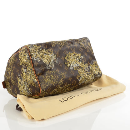 Louis Vuitton Monogram Dentelle Speedy 30 Gold 4 of 7