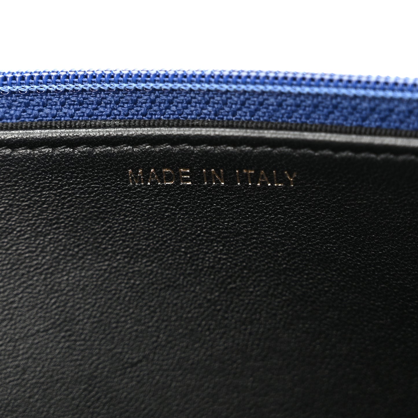 Lambskin Quilted Elegant CC Wallet On Chain WOC Blue Black