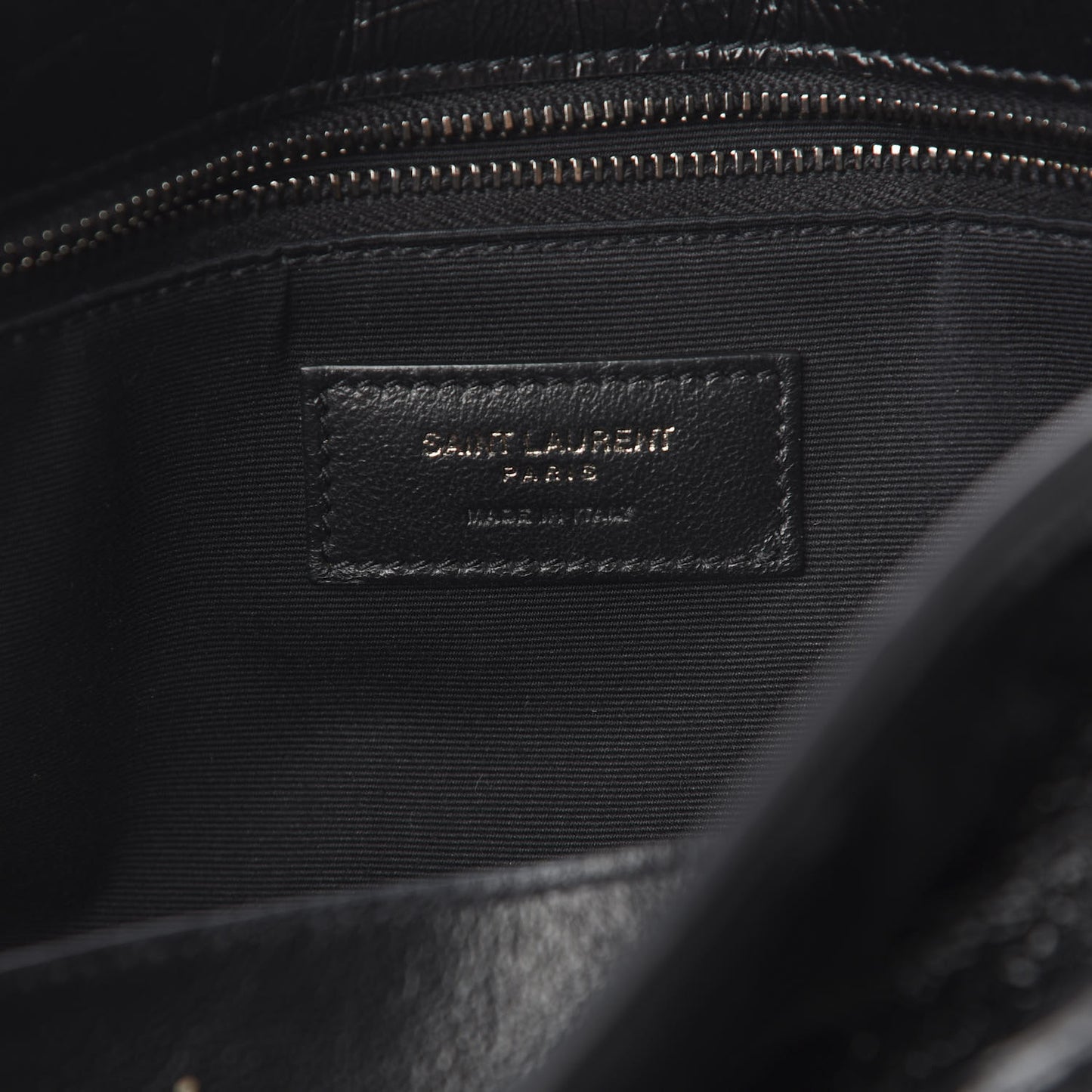 Crinkled Calfskin Matelasse Monogram Medium Niki Chain Satchel Black