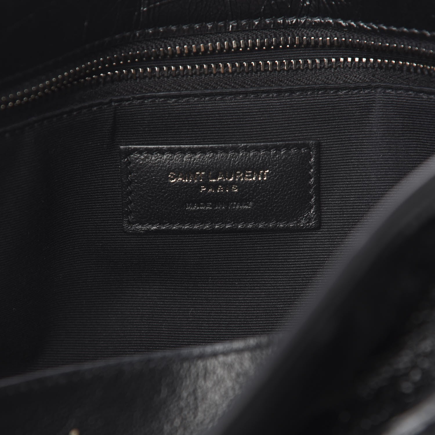 Saint Laurent Crinkled Calfskin Matelasse Monogram Medium Niki Chain Satchel Black 6 of 10