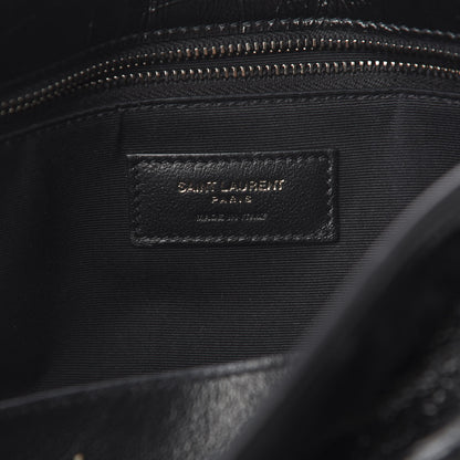 Saint Laurent Crinkled Calfskin Matelasse Monogram Medium Niki Chain Satchel Black 6 of 10