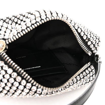 Alexander Wang Mesh Crystal Rhinestone Mini Heiress Pouch Black Silver 5 of 9