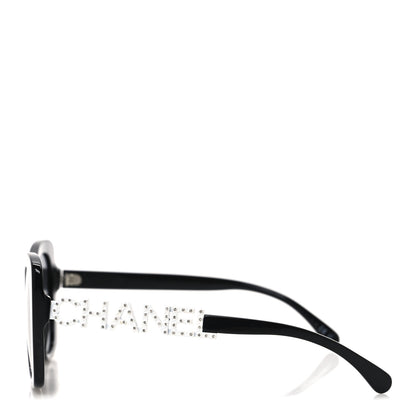 Chanel Acetate Strass Square Sunglasses 5422-B Black White 3 of 8