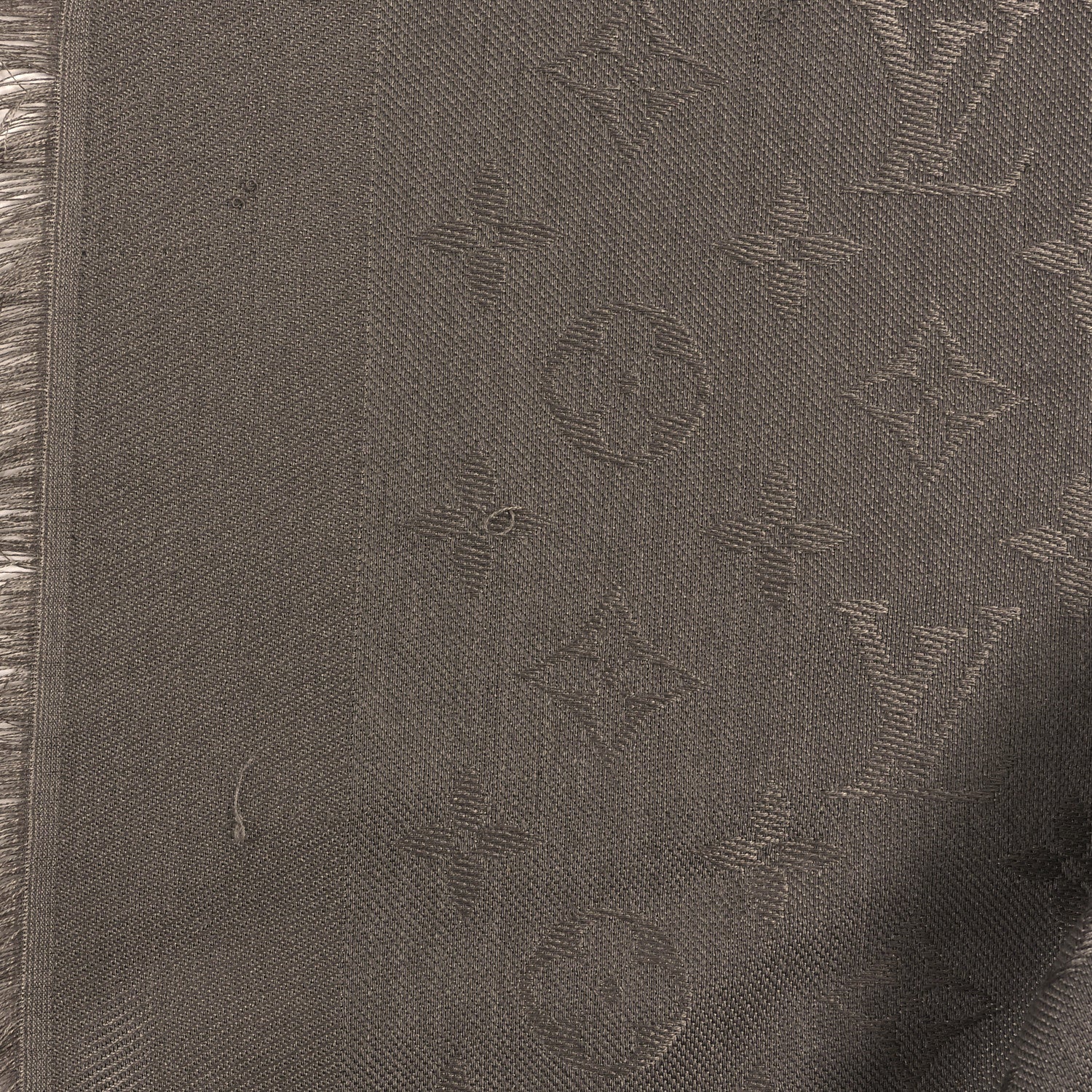 Louis Vuitton Silk Wool Monogram Shine Classic Shawl Taupe 4 of 6