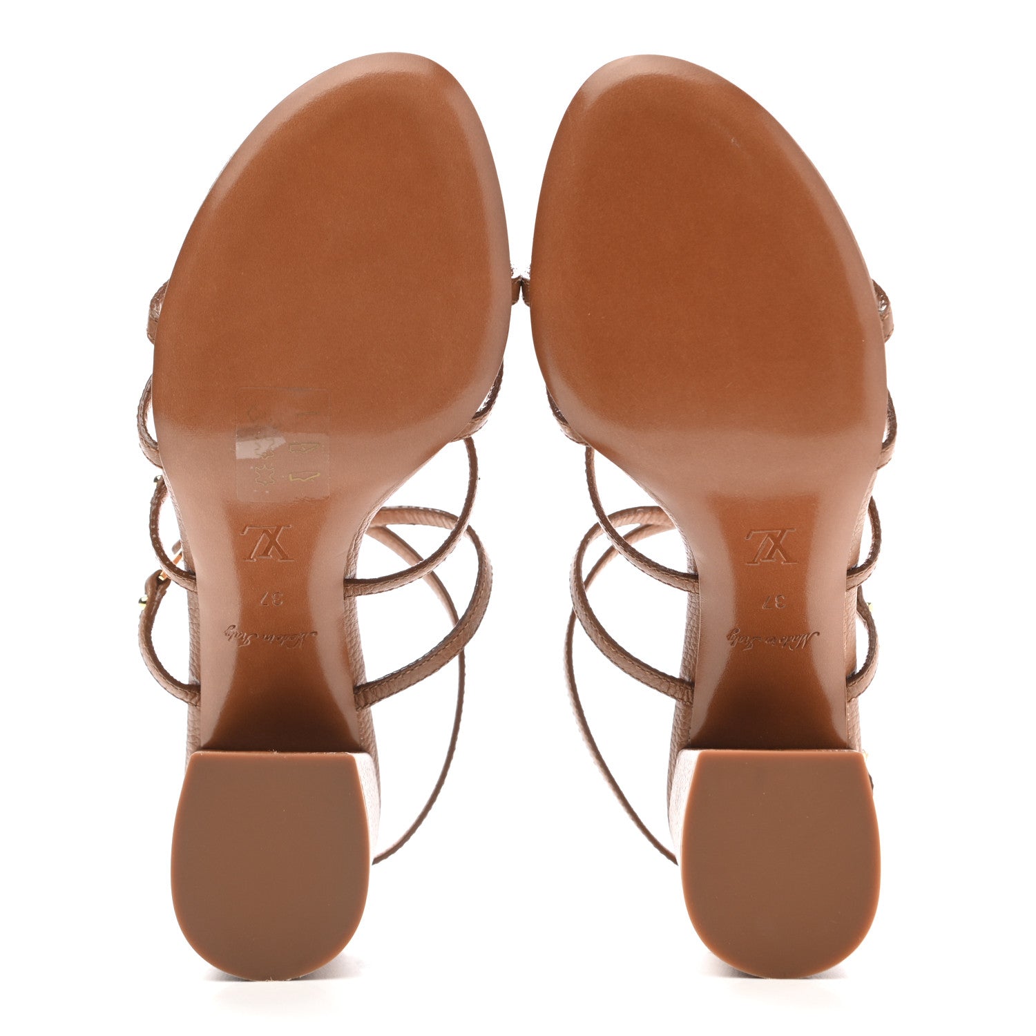 Louis Vuitton Calfskin Roma Sandals 37 Brown 5 of 9