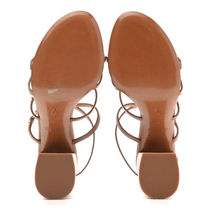 Louis Vuitton Calfskin Roma Sandals 37 Brown 5 of 9