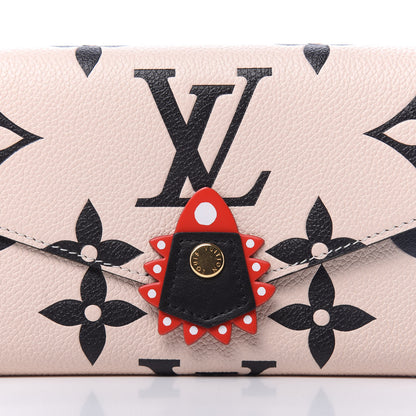 Louis Vuitton Empreinte Monogram Giant Crafty Sarah Wallet Creme Black 9 of 10