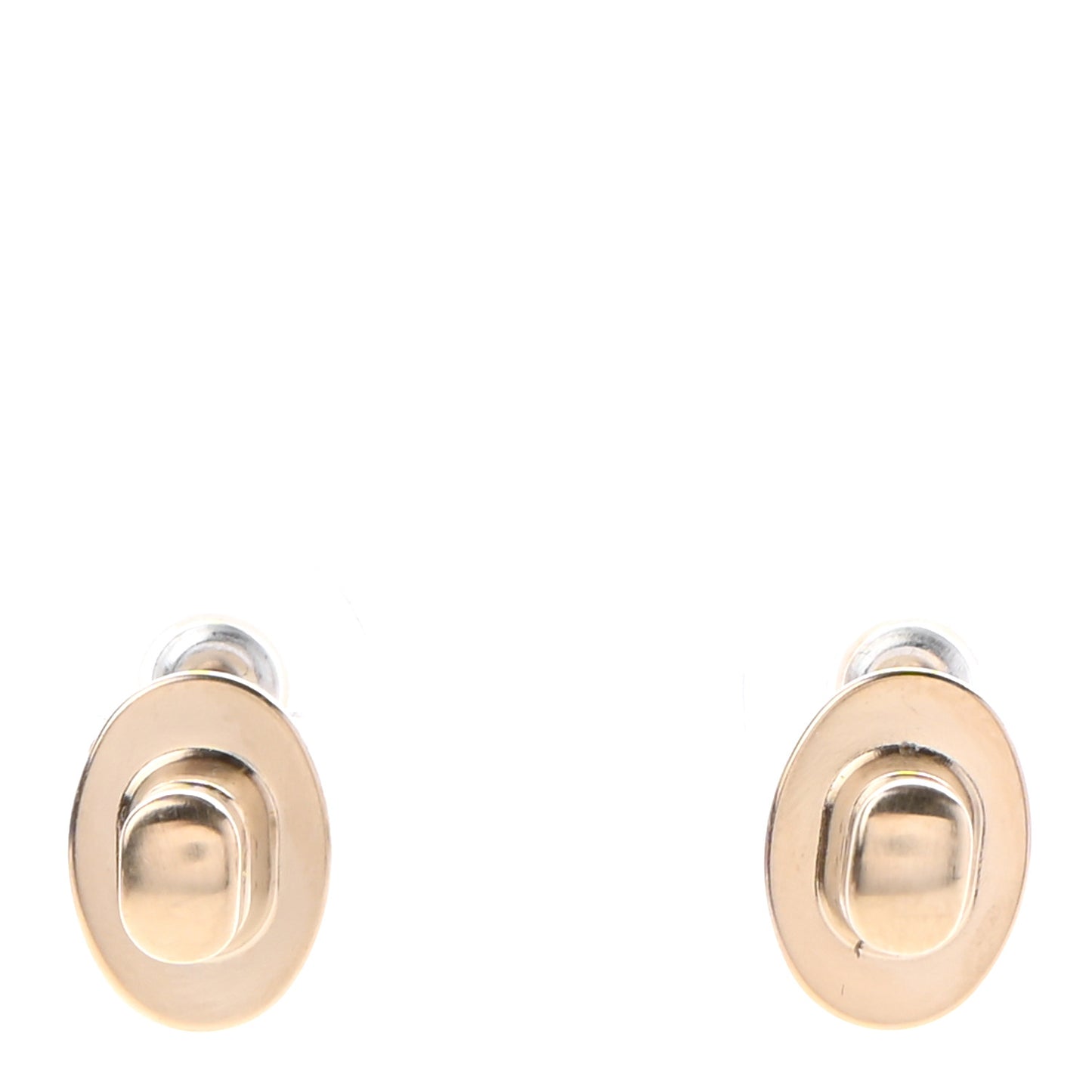 Metal CC Turnlock Interchangeable Earrings Gold