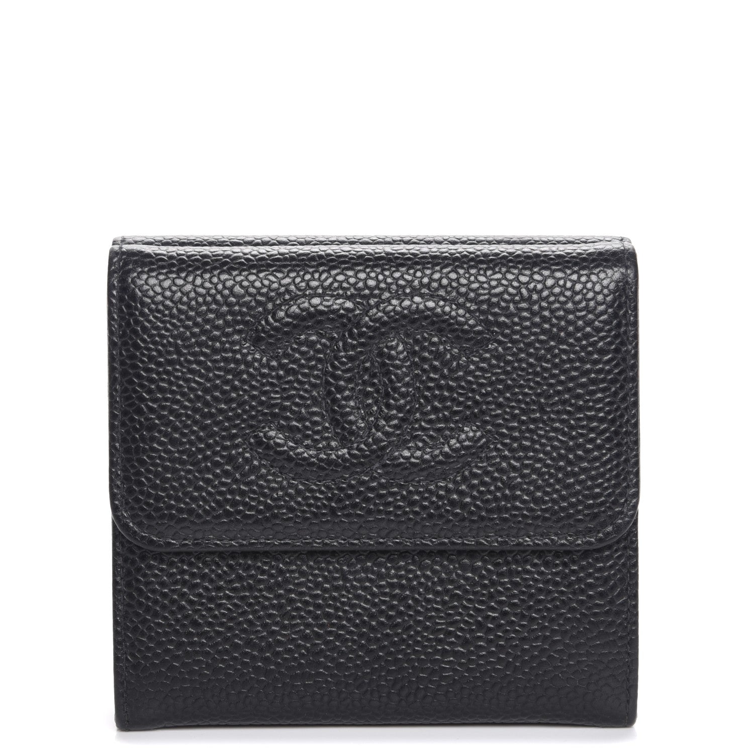 Chanel Caviar Timeless CC Compact Double Sided Wallet Black 1 of 8
