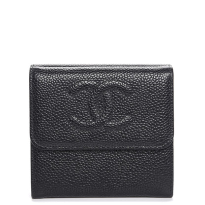Chanel Caviar Timeless CC Compact Double Sided Wallet Black 1 of 8
