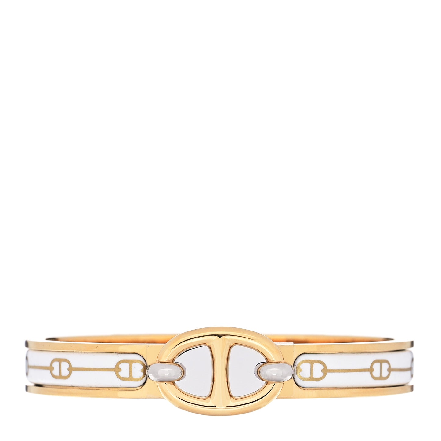 Enamel Mini Farandole Clic Chaine D'Ancre Bracelet Or White
