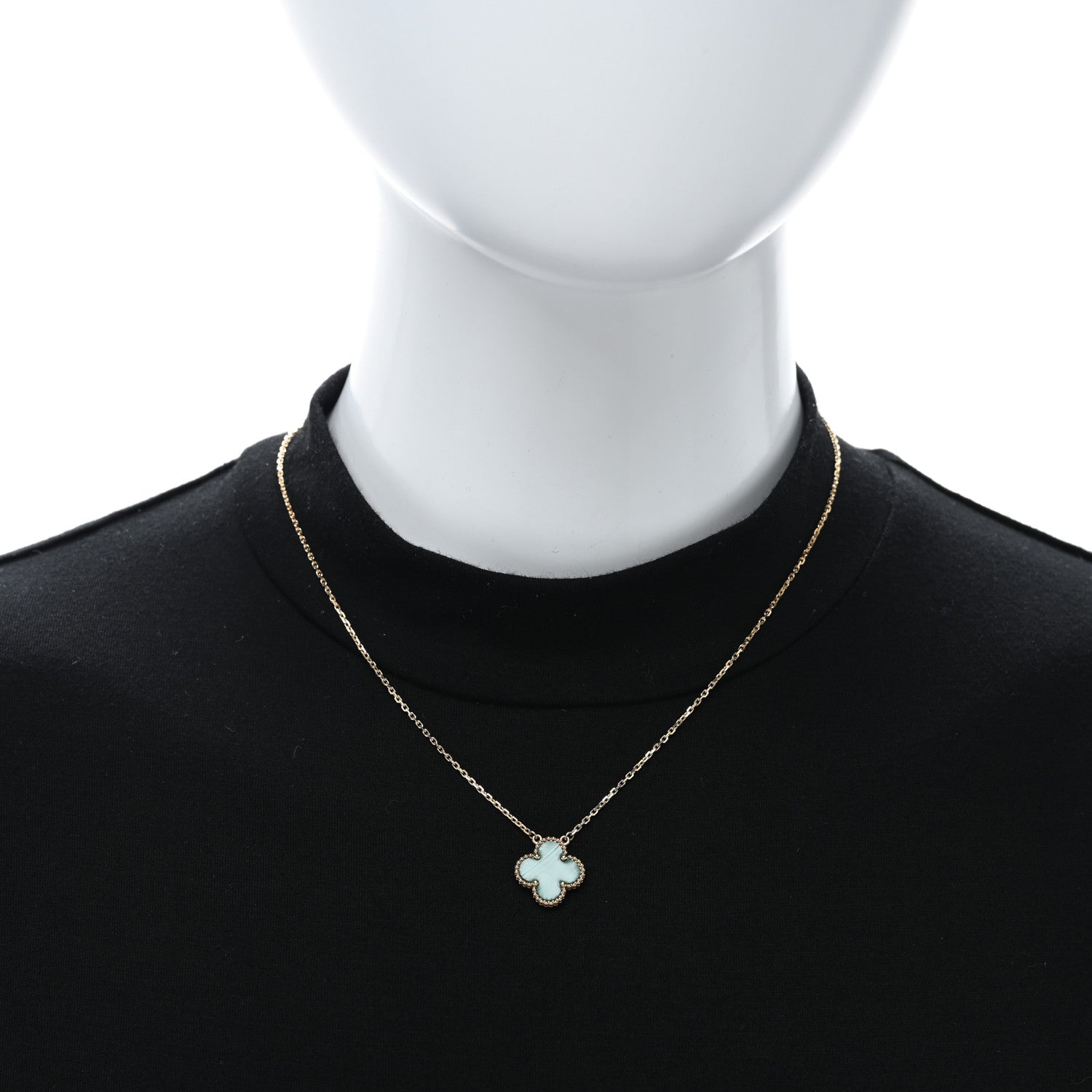 Van Cleef & Arpels 18K Yellow Gold Malachite Vintage Alhambra Pendant Necklace 2 of 5