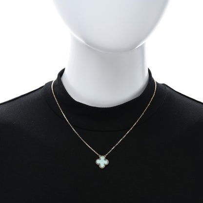 Van Cleef & Arpels 18K Yellow Gold Malachite Vintage Alhambra Pendant Necklace 2 of 5