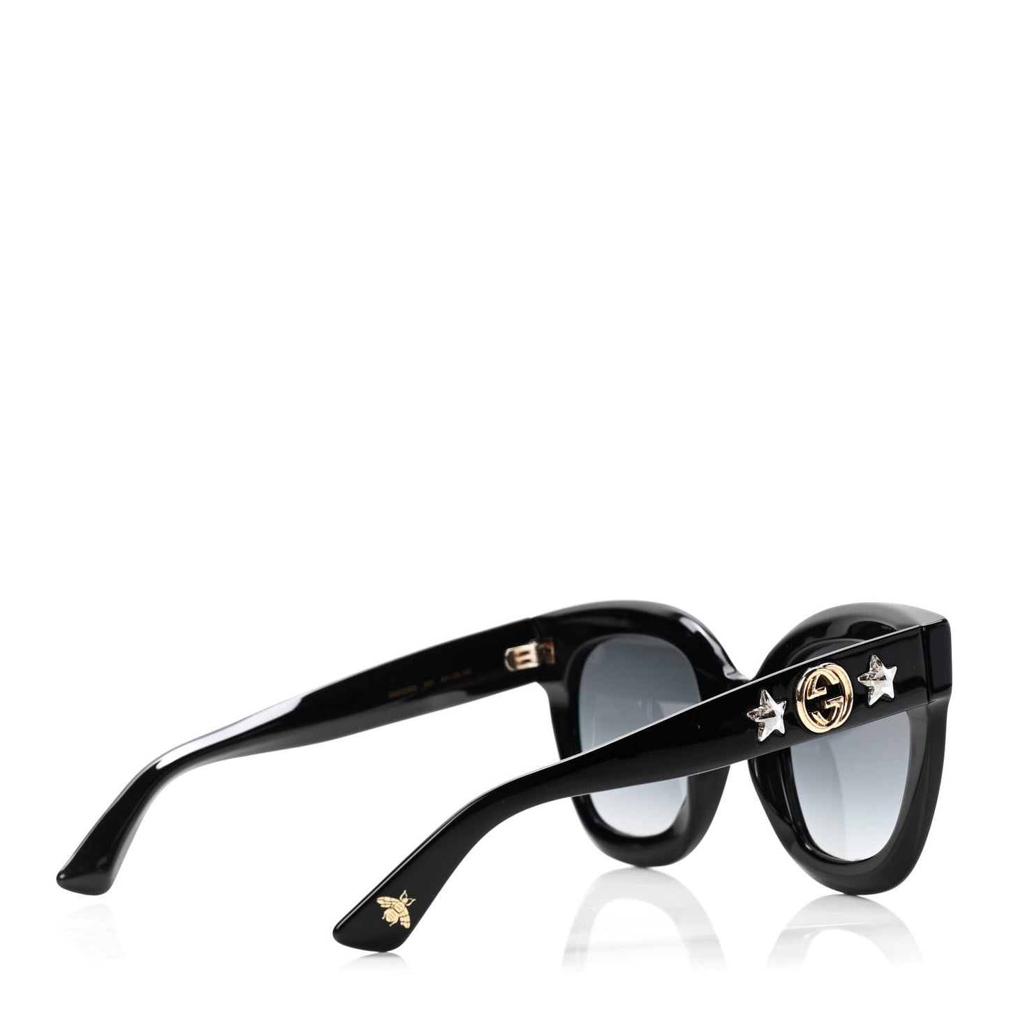 Acetate Crystal Star Round Frame Sunglasses GG0208S Black