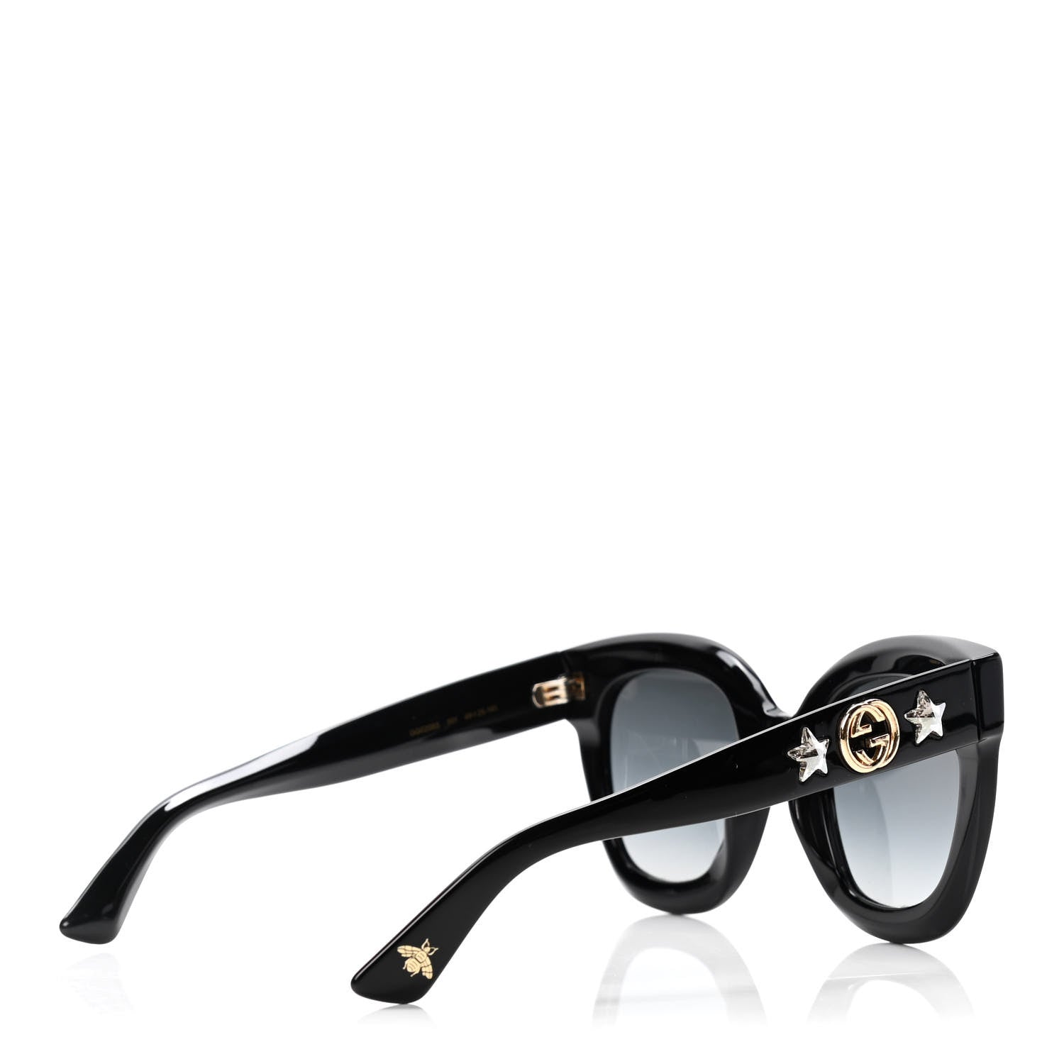 Gucci Acetate Crystal Star Round Frame Sunglasses GG0208S Black 4 of 4