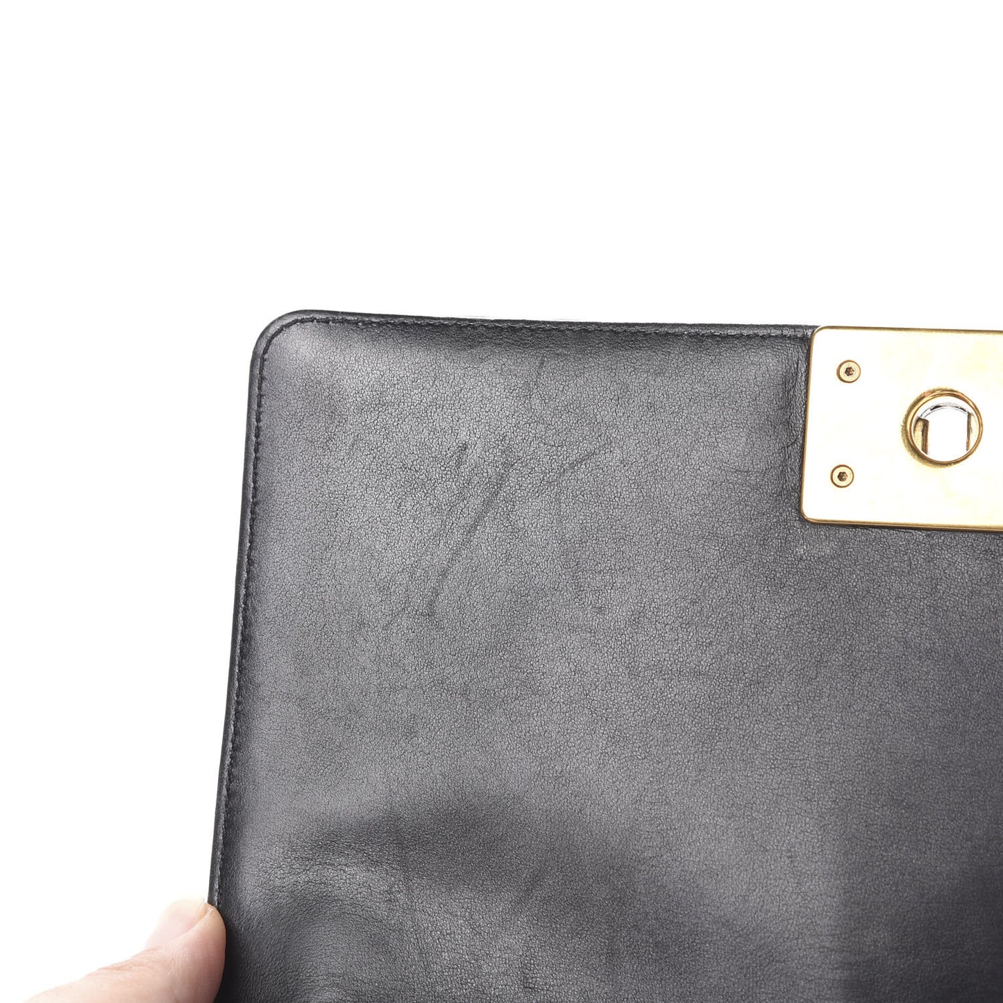 Calfskin Quilted Medium Boy Flap Black