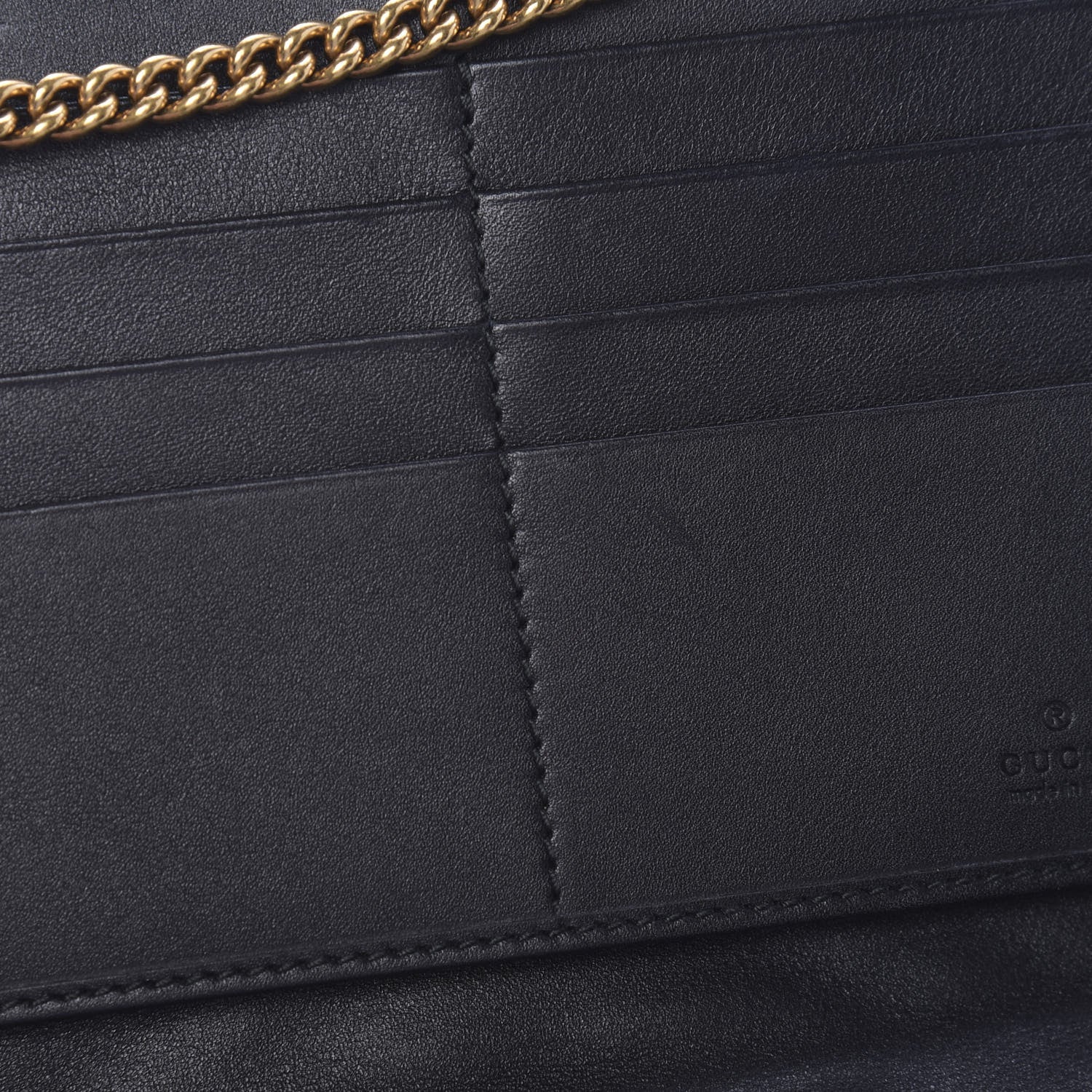 Gucci Calfskin Matelasse GG Marmont Wallet Chain Bag Black 10 of 15