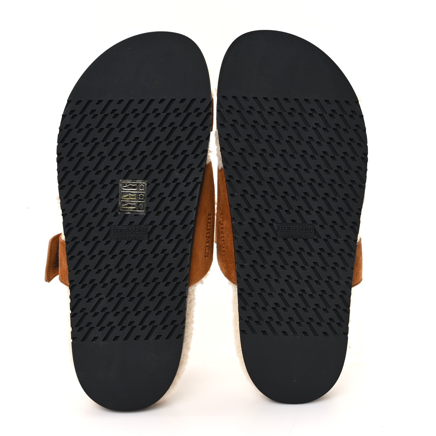 Hermes Suede Goatskin Woolskin Womens Chypre Sandals 40.5 Naturel Ecru 6 of 9