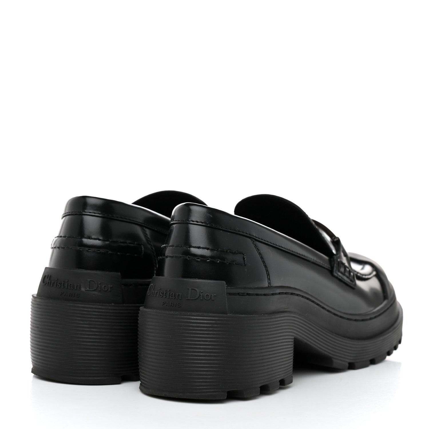 Christian Dior Brushed Calfskin Dior Code Lug Sole Platform 35mm Loafers 36 Black 4 of 10