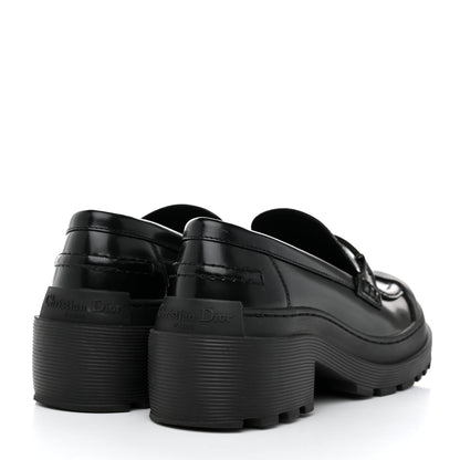 Christian Dior Brushed Calfskin Dior Code Lug Sole Platform 35mm Loafers 36 Black 4 of 10