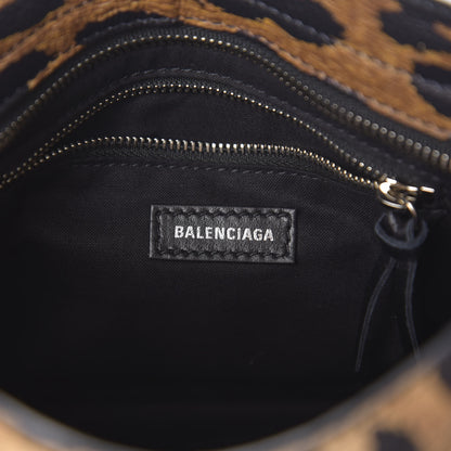 Balenciaga Smooth Calfskin Leopard Print Classic Silver Hardware Mini City Beige 7 of 8