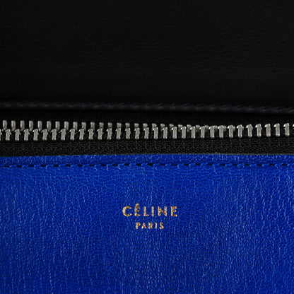 Celine Grained Calfskin Medium Bi-Color Edge Shoulder Bag Indigo Black 6 of 8