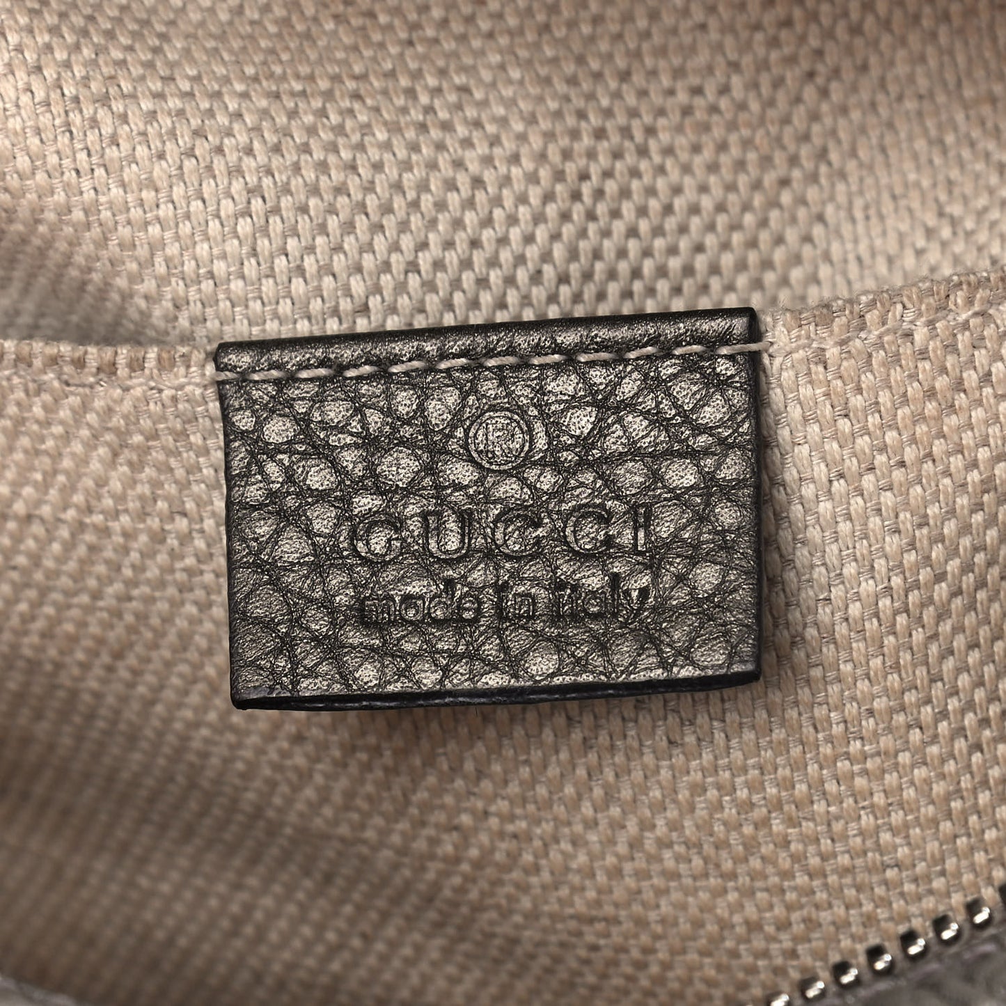 Metallic Pebbled Calfskin Small Soho Disco Bag Sasso