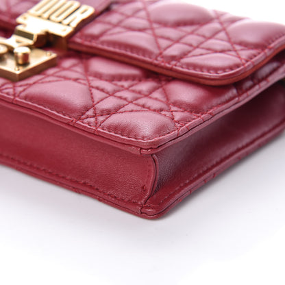 Christian Dior Lambskin Cannage Dioraddict Wallet on Chain Clutch Red 6 of 8