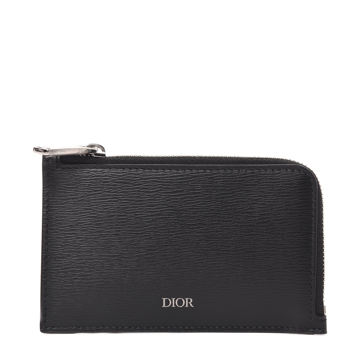 Calfskin Infinite Zipped Card Holder Black