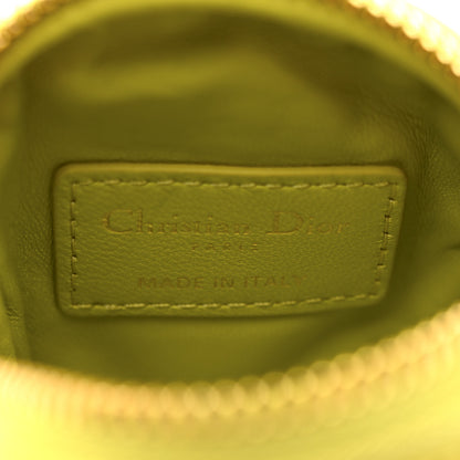 Christian Dior Lambskin Mini Cannage Round Caro Crossbody Pouch Lime 6 of 10
