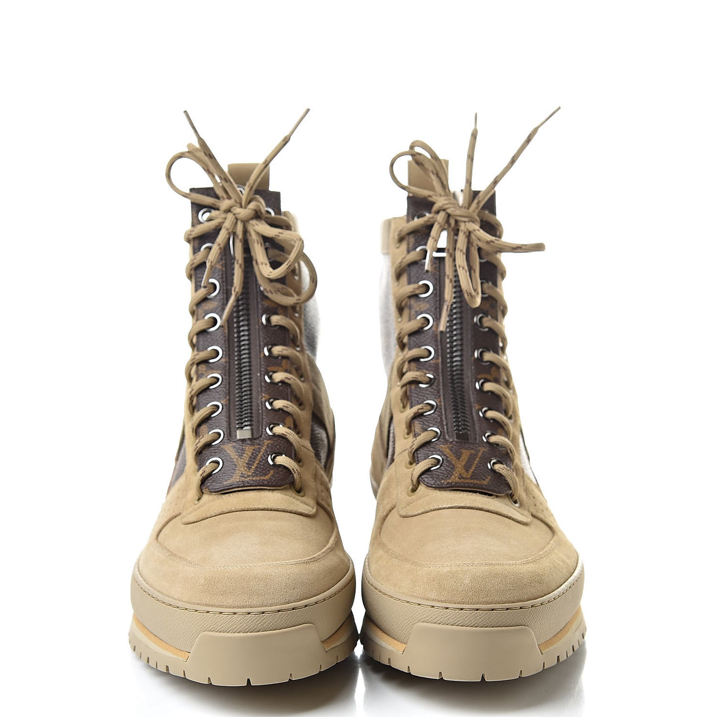Monogram Harlem Mens Ankle Boots 7.5 Beige