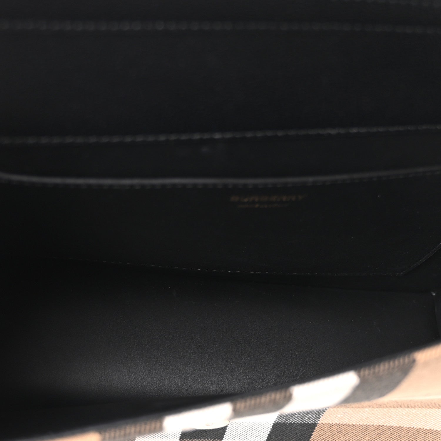 Burberry Derby Calfskin House Check Mackford Crossbody Bag Black 6 of 10