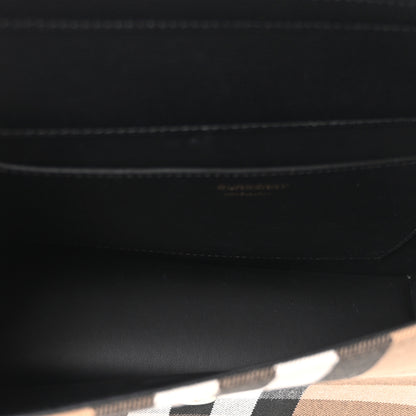 Burberry Derby Calfskin House Check Mackford Crossbody Bag Black 6 of 10