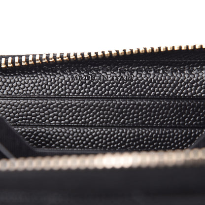 Saint Laurent Grain De Poudre Matelasse Chevron Monogram Phone Wallet Black 6 of 8