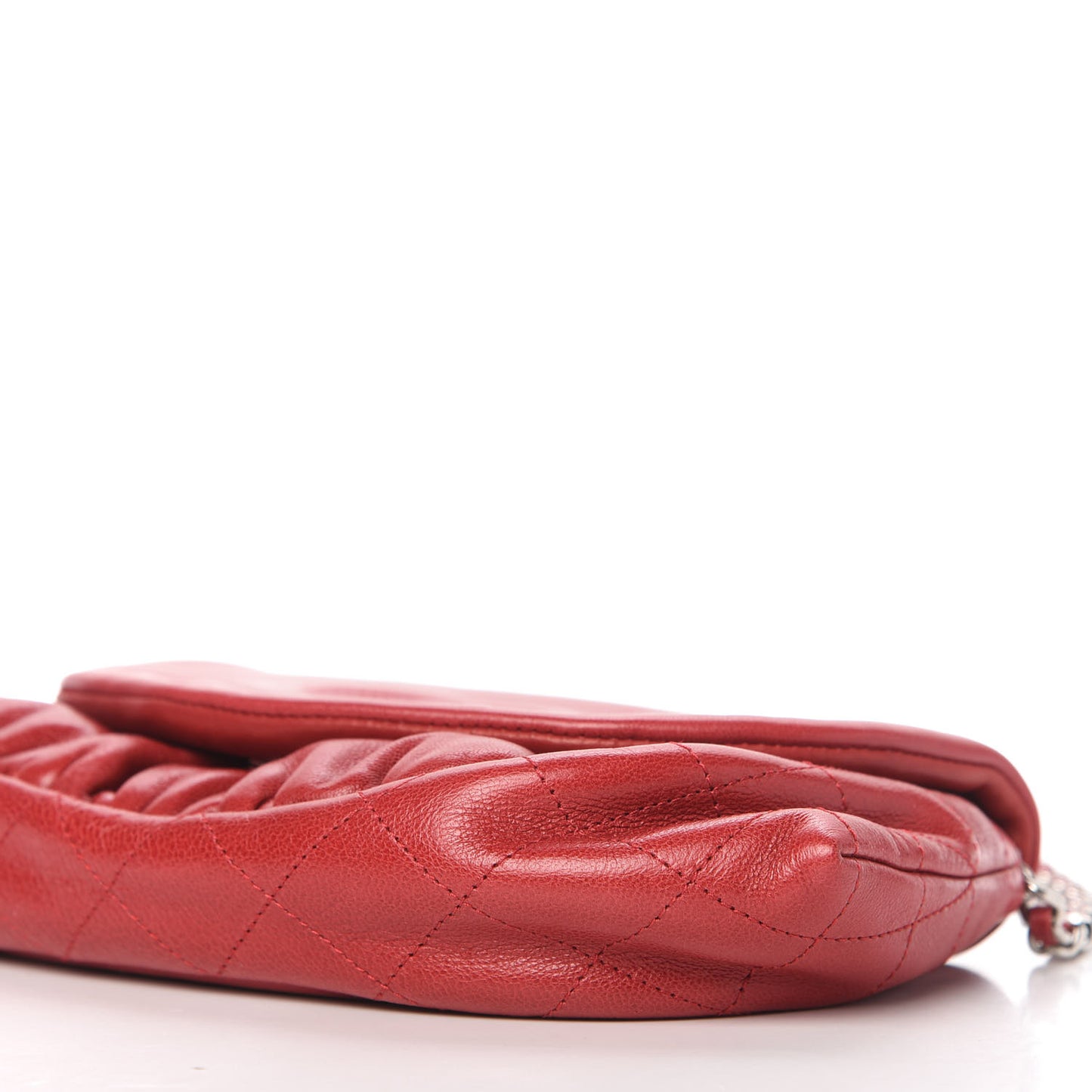 Lambskin Half Moon Wallet On Chain WOC Red