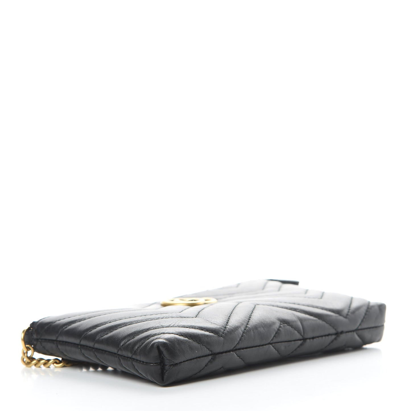 Calfskin Matelasse Mini GG Marmont Chain Bag Black