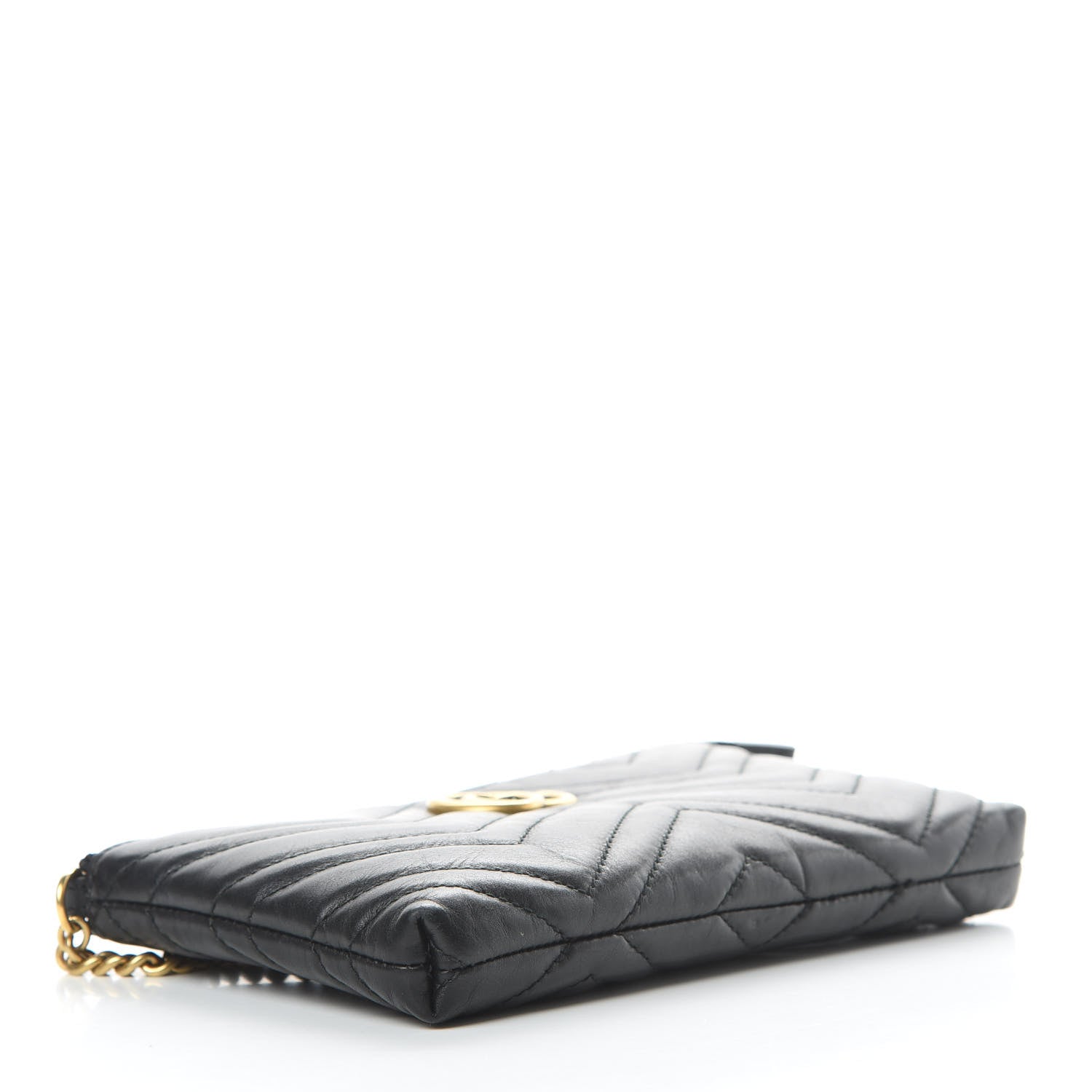 Gucci Calfskin Matelasse Mini GG Marmont Chain Bag Black 4 of 11