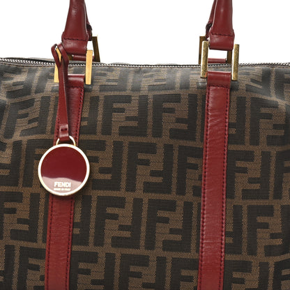 Fendi Zucca Calfskin Medium Convertible Boston Satchel Tobacco Granada 8 of 10