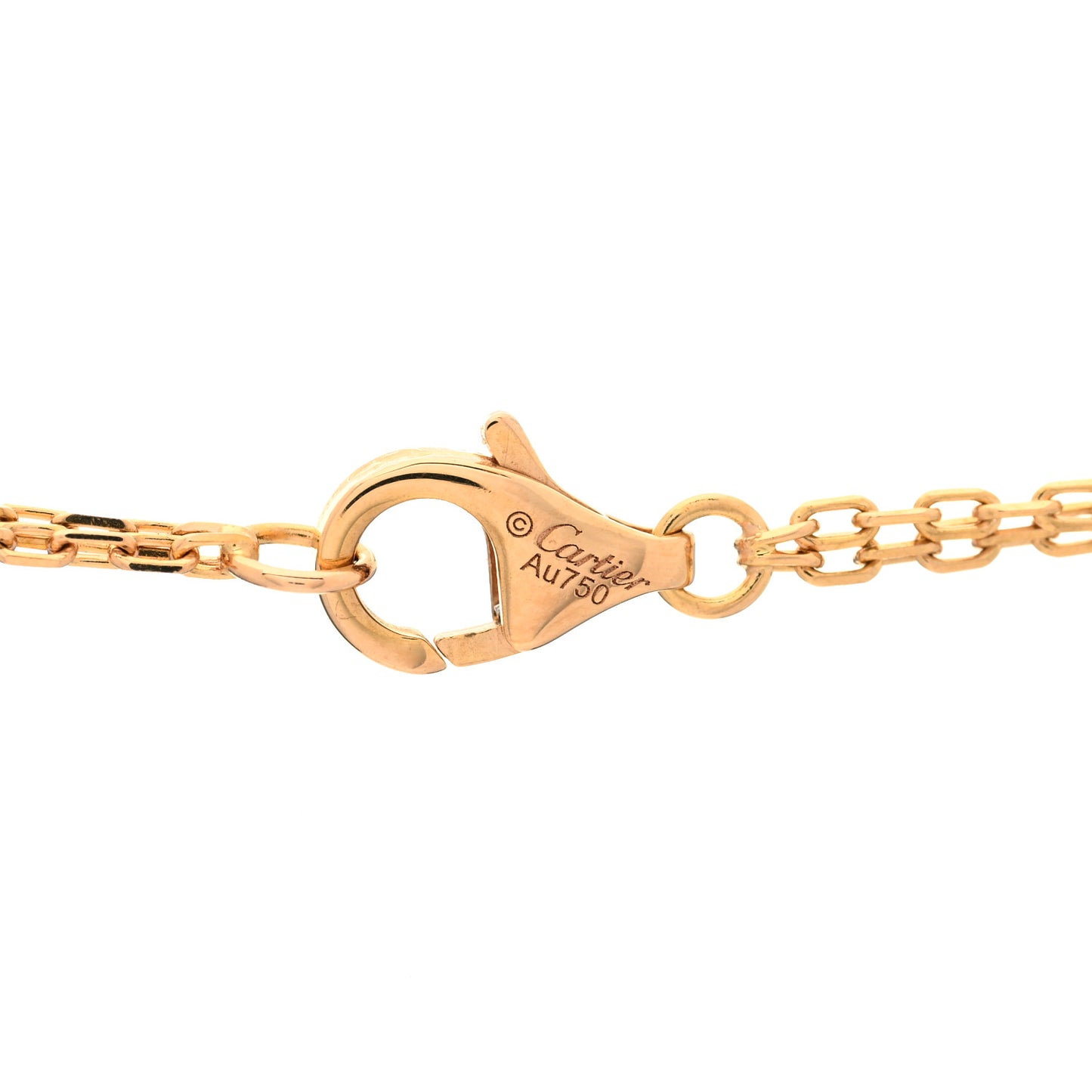 18K Pink Gold 2 Diamond LOVE Necklace