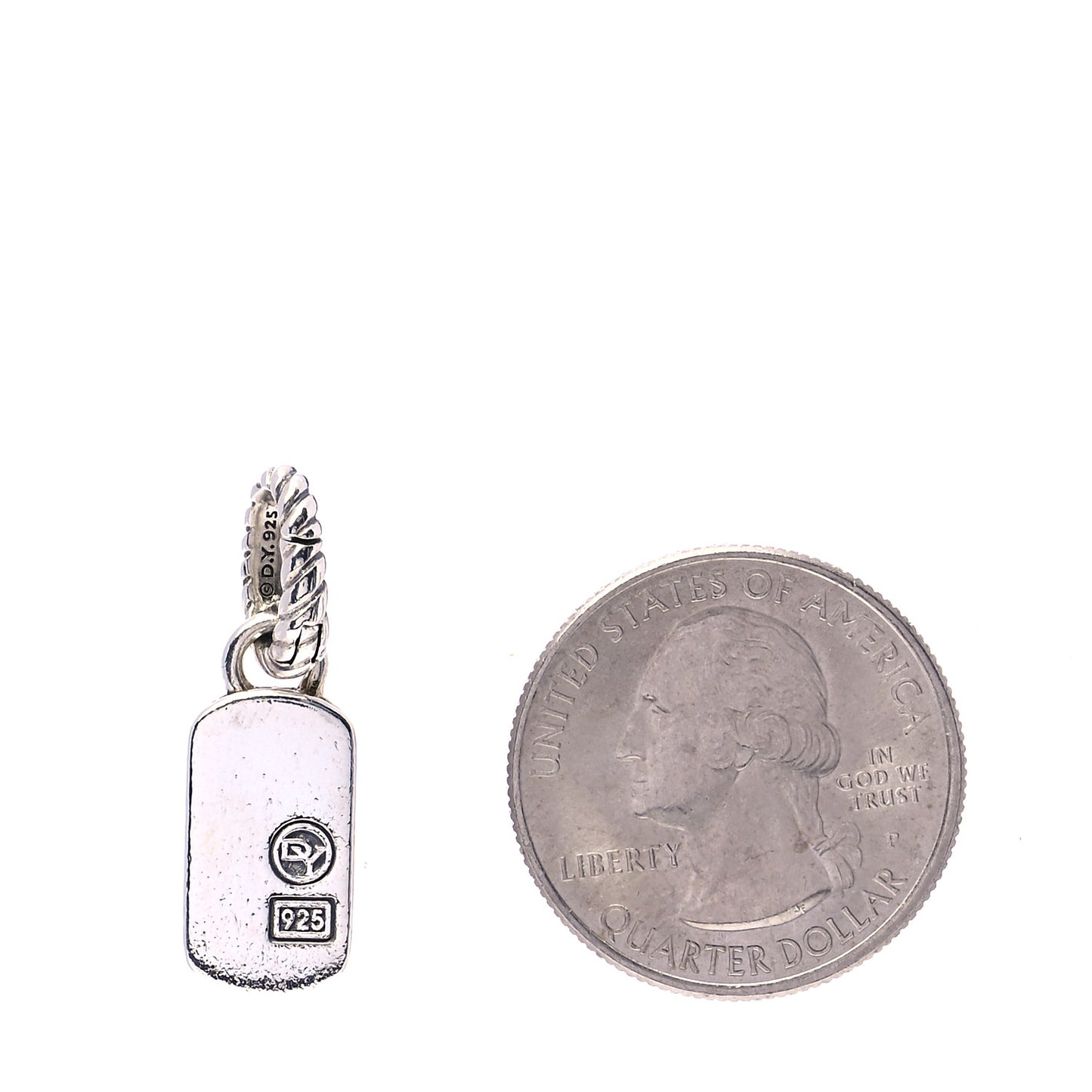 Sterling Silver Diamond Midnight Melange Dog Tag Pendant