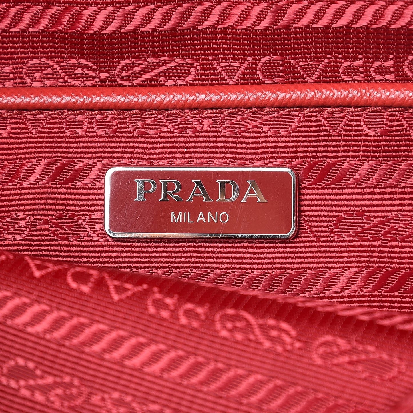 Tessuto Nylon Vela Saffiano Mini Single Snap Buckle Backpack Rosso