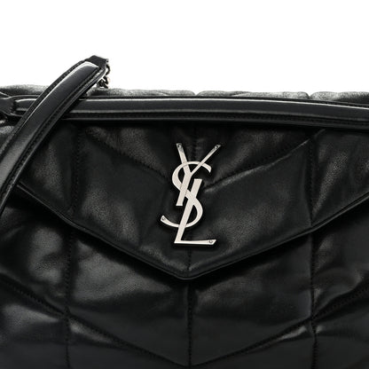 Saint Laurent Lambskin Quilted Small Loulou Puffer Monogram Chain Satchel Black 8 of 10